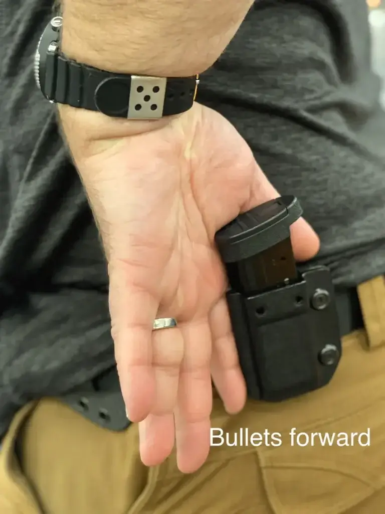 Magazine reload for a semi auto handgun