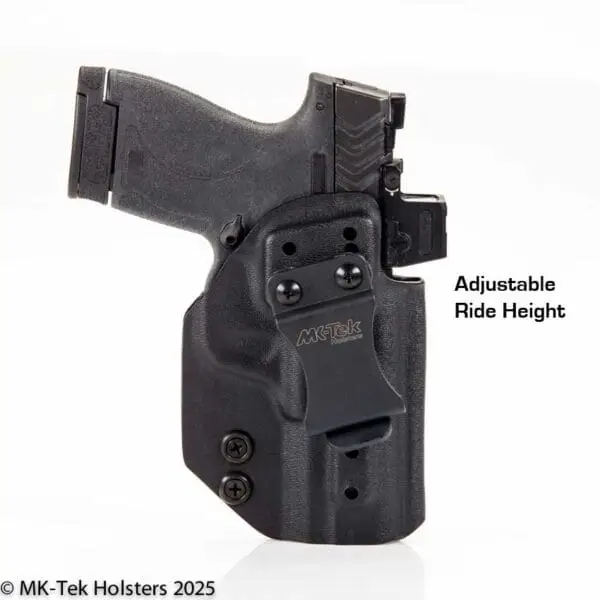 Smith Wesson MP Shield Optics IWB Holster for concealed carry. Adjustable ride height
