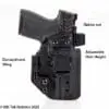 Smith Wesson MP Shield plus with Optics IWB Holster for concealed carry Adjustable Ride Height
