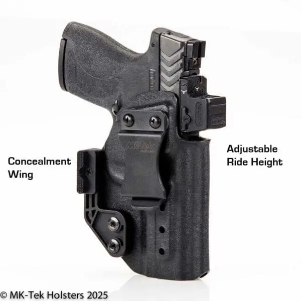 Smith Wesson MP Shield plus with Optics IWB Holster for concealed carry Adjustable Ride Height Concealment wing