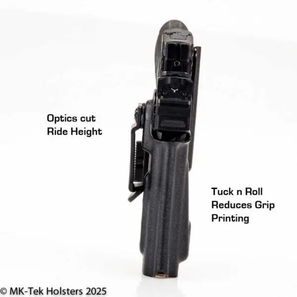 Smith Wesson MP Shield plus with Optics IWB Holster for concealed carry Tuck n Roll feature