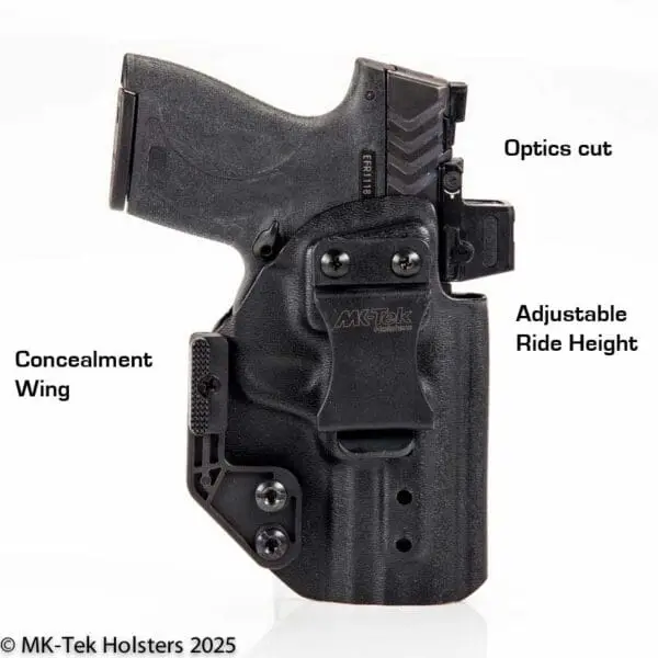Smith Wesson MP Shield plus with Optics IWB Holster for concealed carry Adjustable Ride Height