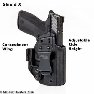 Sw Shield X Comp Carry with concealment wing holster