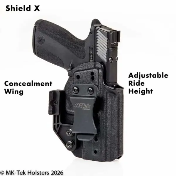 Sw Shield X Comp Carry with concealment wing holster
