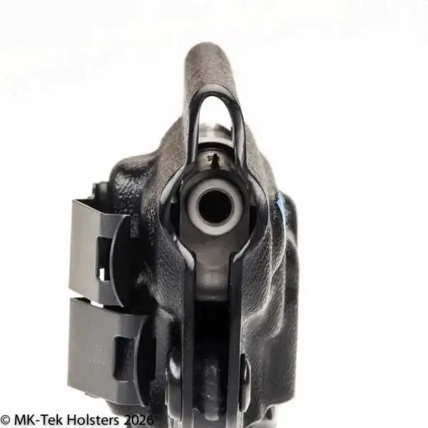 Threaded barrel and tall sight holster for 21A